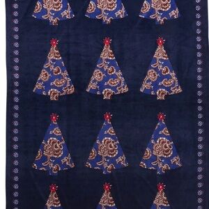 New Vera Bradley Christmas Fleece Outlet Essential Throw Blanket peacoat